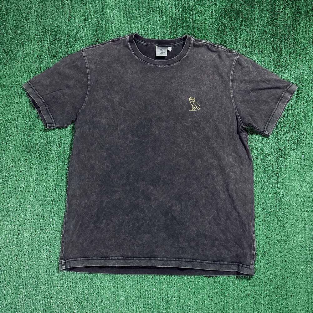 Mens Octobers Very Own OVO Muskoka Tee Garment Dyed Black Large